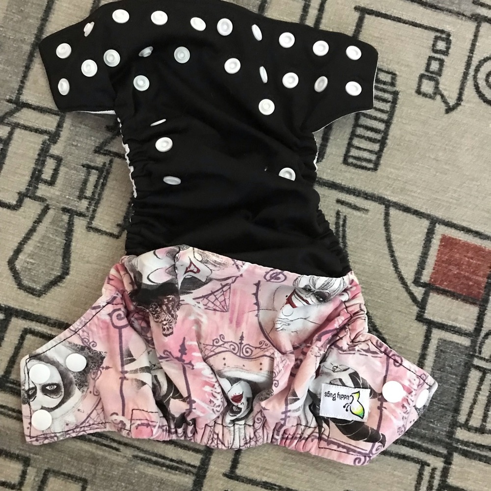 Disney villains cloth pocket style diaper cover, Ursula, maleficient